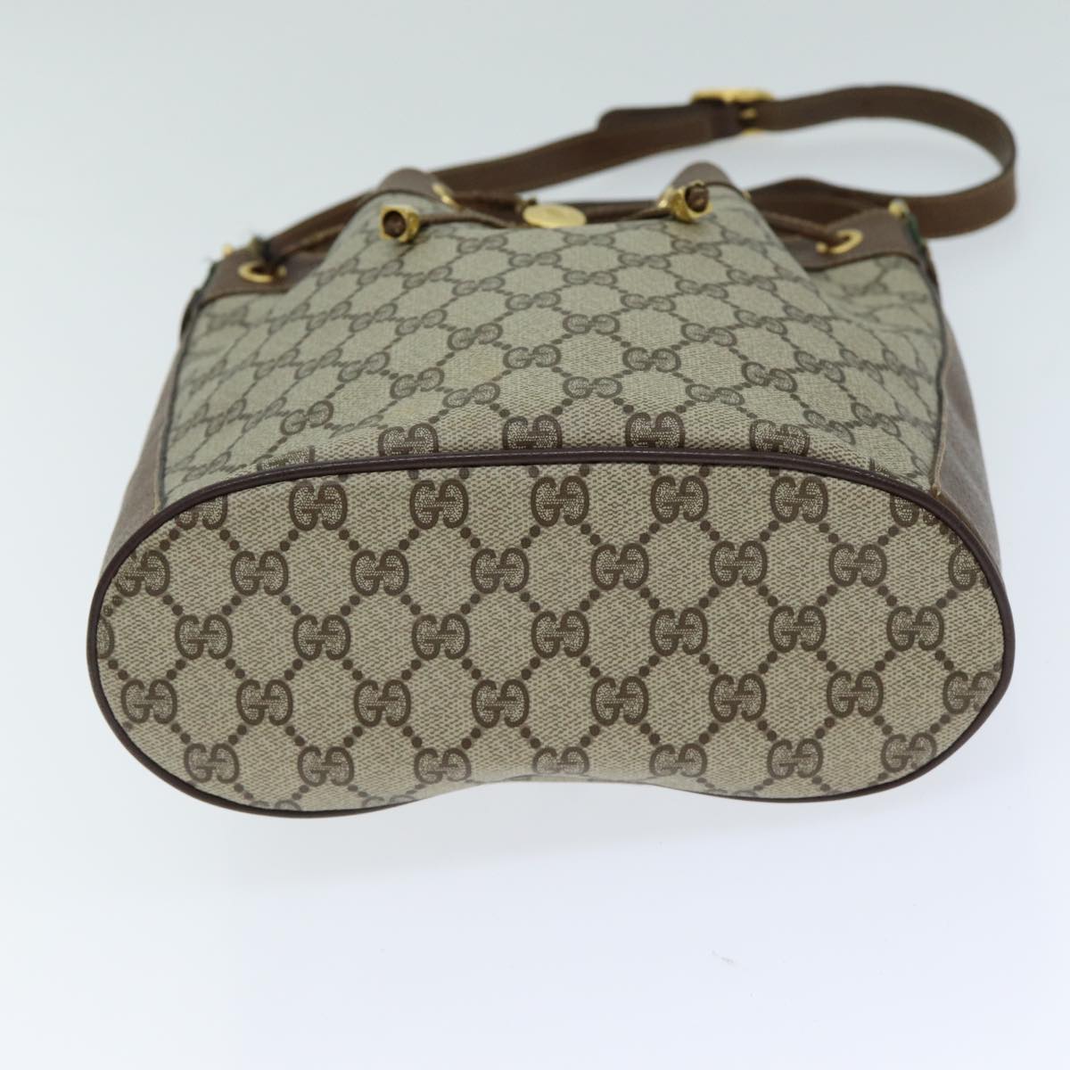 GUCCI GG Canvas Web Sherry Line Shoulder Bag Beige Red 41 02 034 Auth yk13558