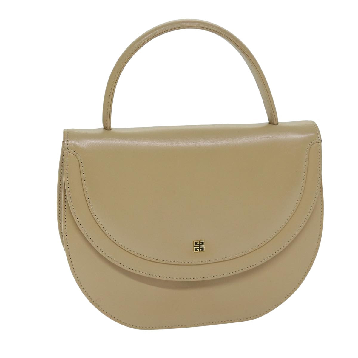 GIVENCHY Hand Bag Leather Beige Auth yk13562