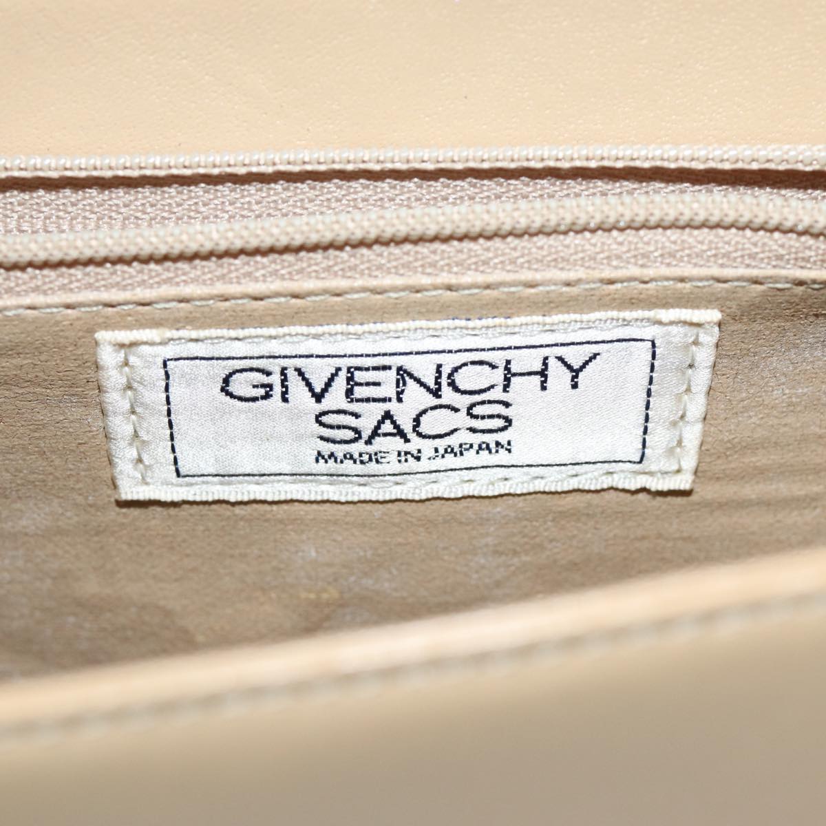 GIVENCHY Hand Bag Leather Beige Auth yk13562