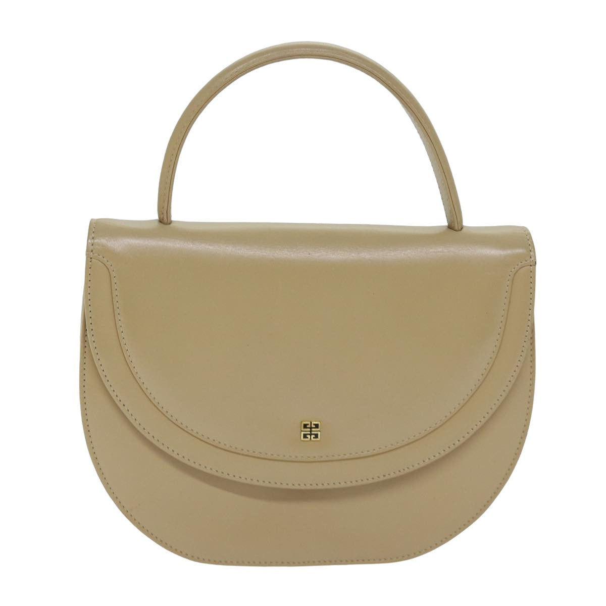 GIVENCHY Hand Bag Leather Beige Auth yk13562