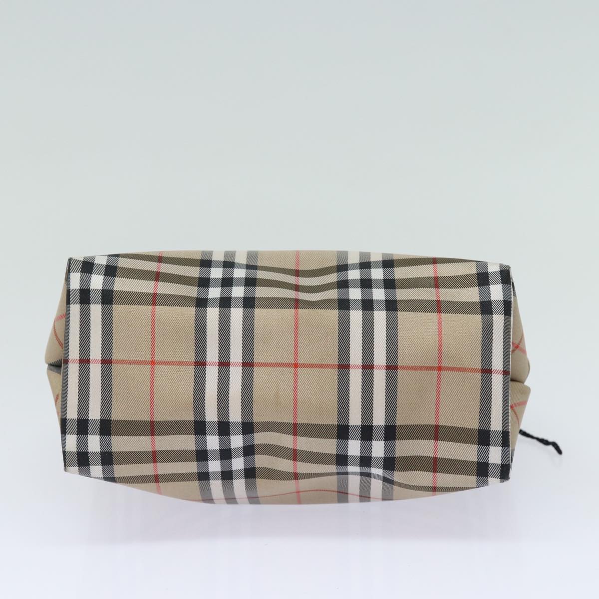 BURBERRY Nova Check Hand Bag Canvas Beige Auth yk13568