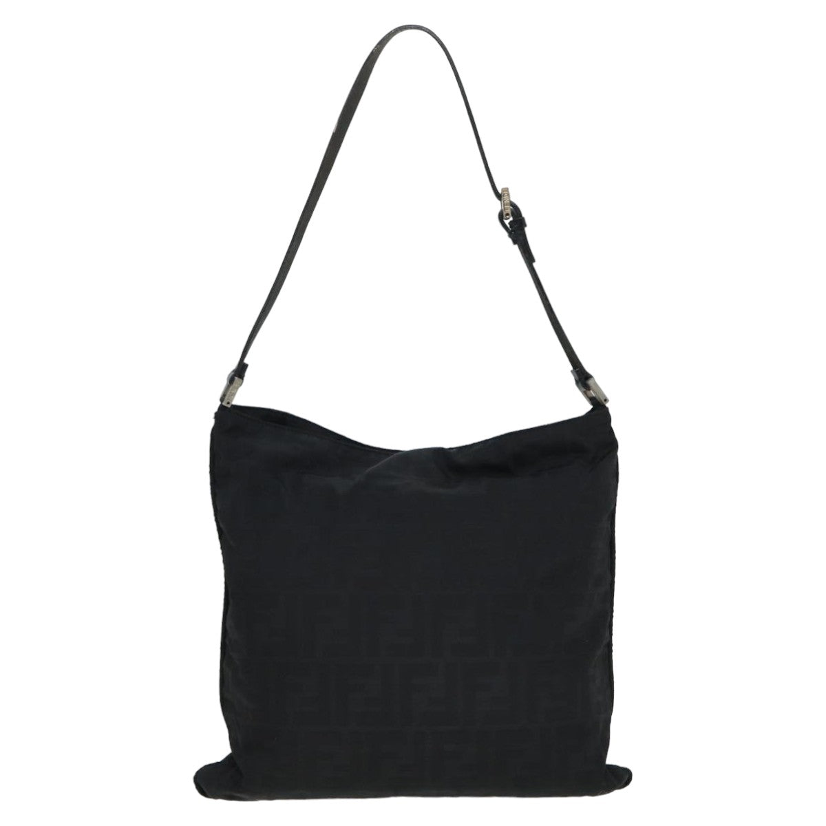 FENDI Zucca Canvas Shoulder Bag Black Auth yk13590 - 0