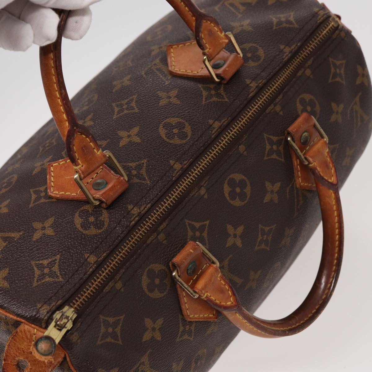 LOUIS VUITTON Monogram Speedy 30 Hand Bag M41526 LV Auth yk13597