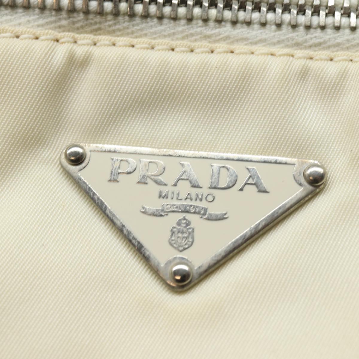 PRADA Shoulder Bag Nylon White Auth yk13603