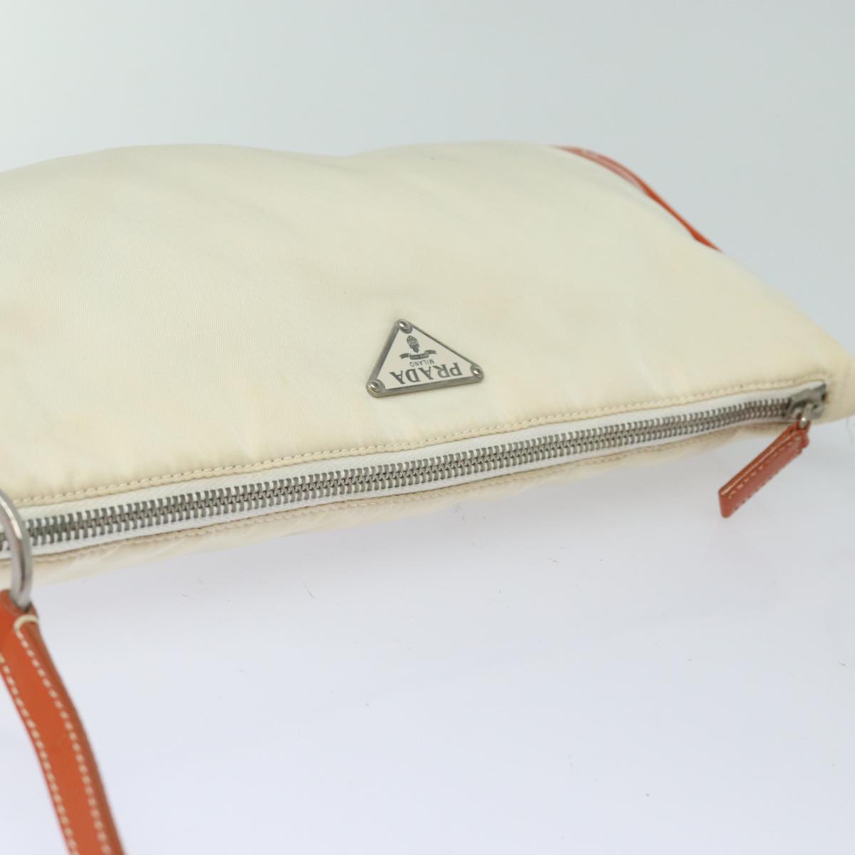 PRADA Shoulder Bag Nylon White Auth yk13603