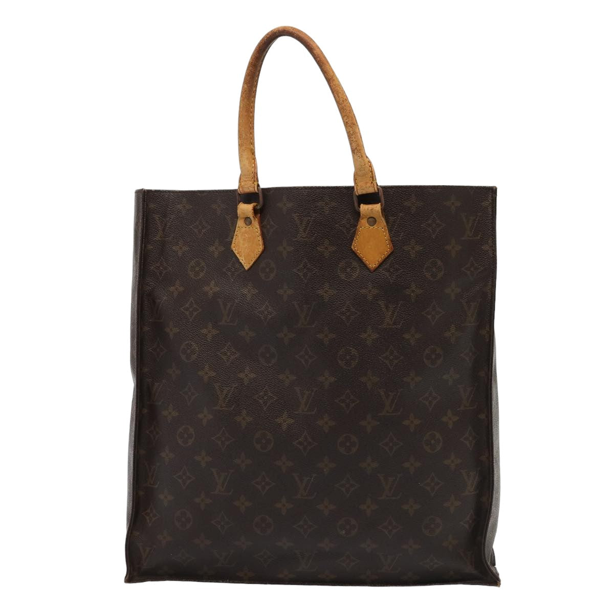 LOUIS VUITTON Monogram Sac Plat Hand Bag M51140 LV Auth yk13608 - 0