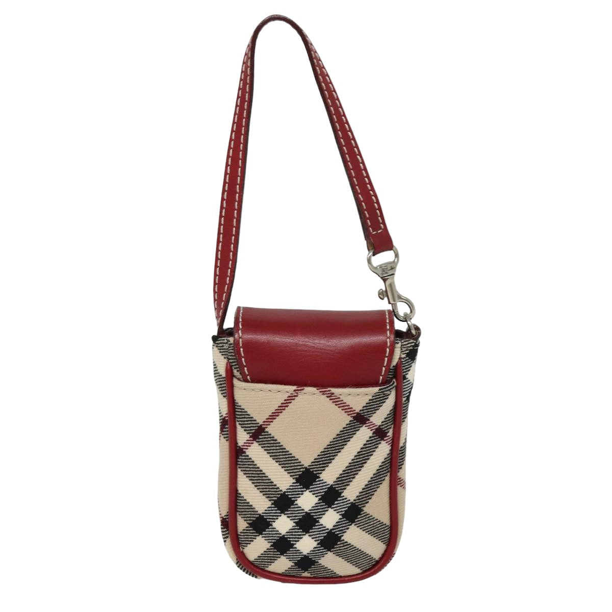 BURBERRY Nova Check Blue Label Pouch Canvas Beige Auth yk13609 - 0