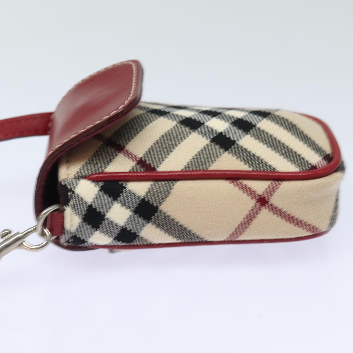 BURBERRY Nova Check Blue Label Pouch Canvas Beige Auth yk13609