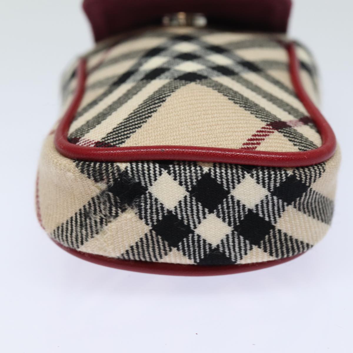 BURBERRY Nova Check Blue Label Pouch Canvas Beige Auth yk13609