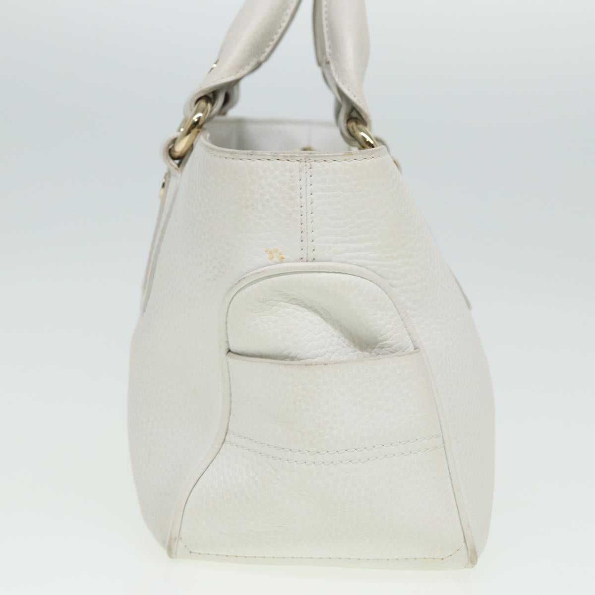 CELINE Boogie bag Hand Bag Leather White Auth yk13610