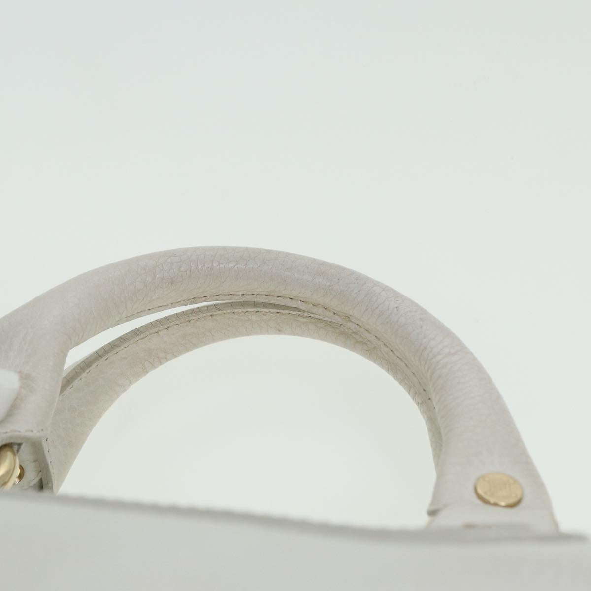 CELINE Boogie bag Hand Bag Leather White Auth yk13610