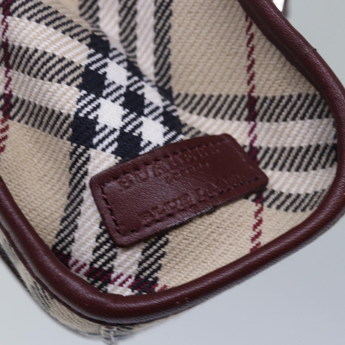 BURBERRY Nova Check Hand Bag Canvas Beige Auth yk13611