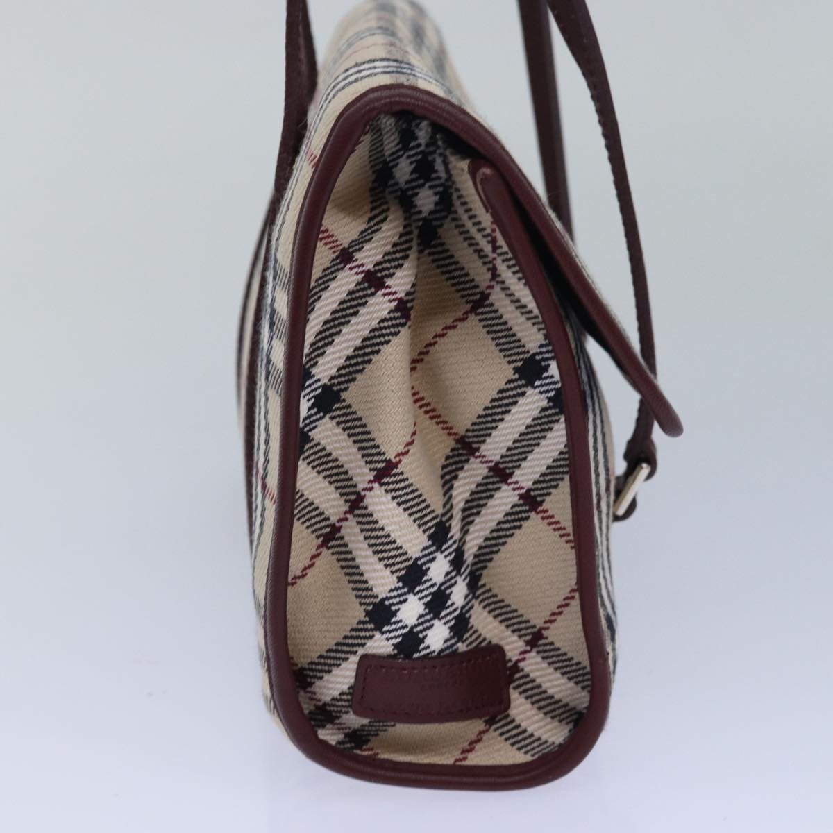 BURBERRY Nova Check Hand Bag Canvas Beige Auth yk13611