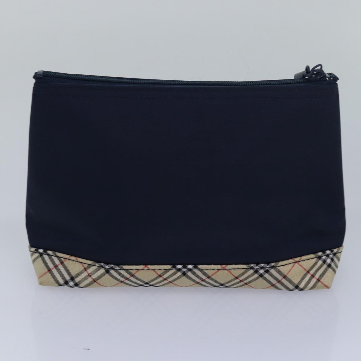 BURBERRY Nova Check Pouch Canvas 3Set Beige Navy Auth yk13612