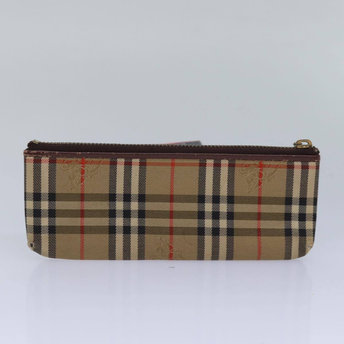 BURBERRY Nova Check Pouch Canvas 3Set Beige Navy Auth yk13612