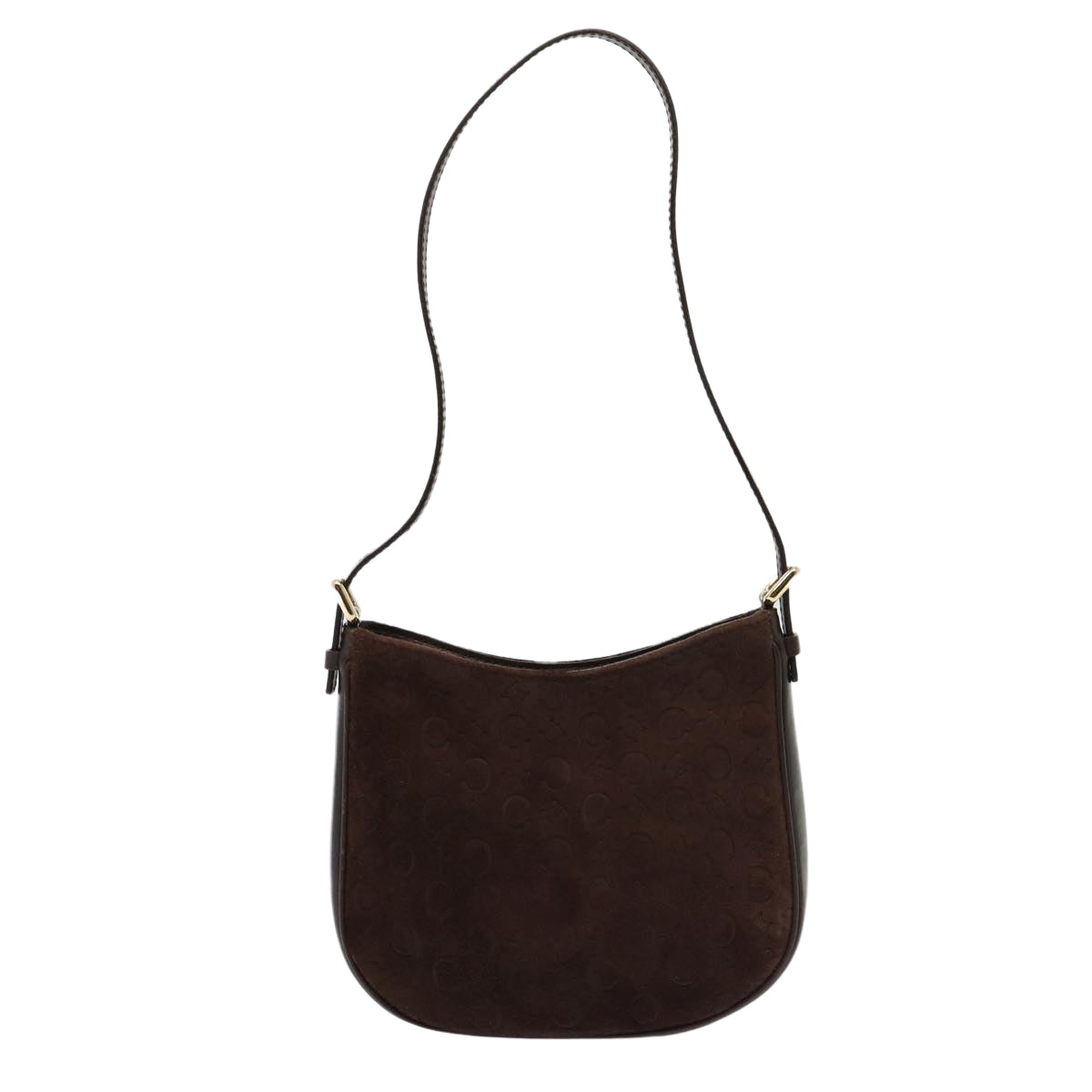 CELINE C Macadam Canvas Shoulder Bag Brown Auth yk13620