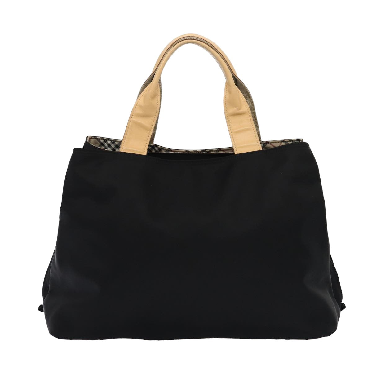 BURBERRY Hand Bag Nylon Black Auth yk13647