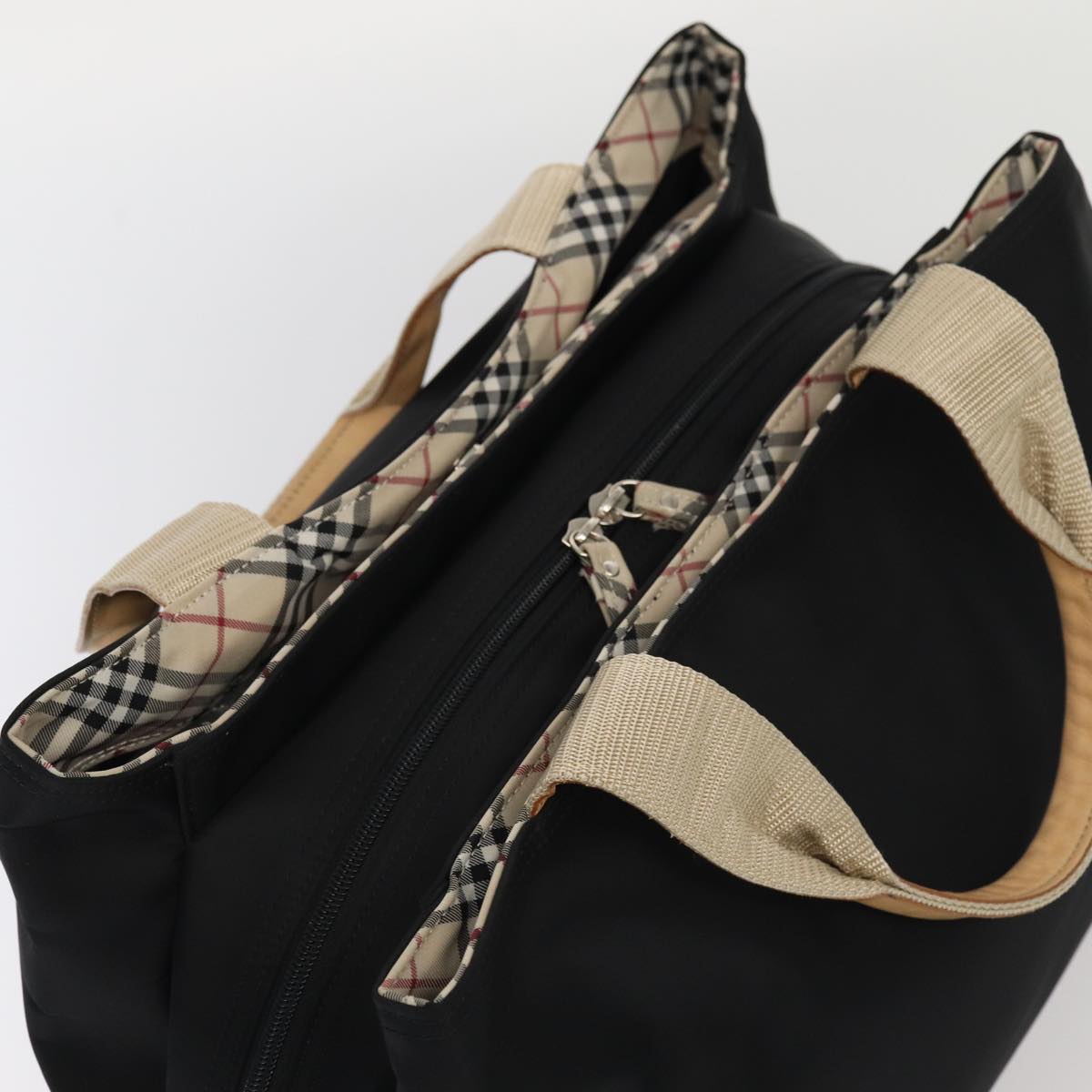 BURBERRY Hand Bag Nylon Black Auth yk13647