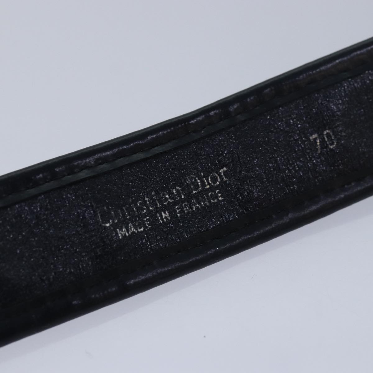 Christian Dior Trotter Canvas Belt 31.1"" Navy Auth yk13676