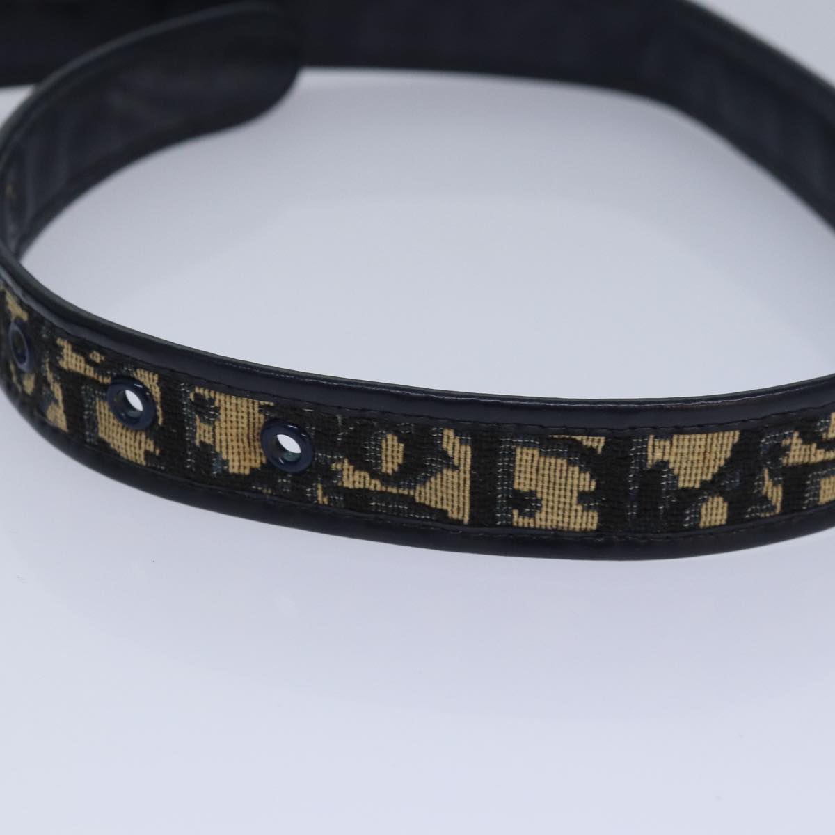 Christian Dior Trotter Canvas Belt 31.1"" Navy Auth yk13676