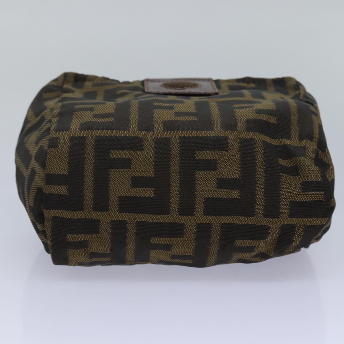 FENDI Zucca Canvas Pouch Black Brown Auth yk13677