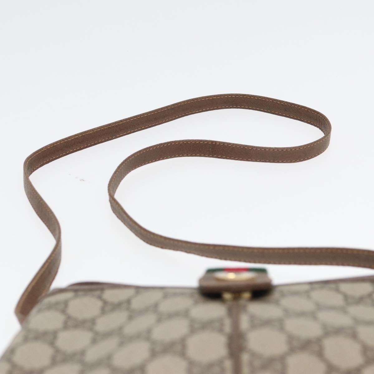 GUCCI GG Supreme Web Sherry Line Shoulder Bag PVC Beige 10 02 037 Auth yk13680