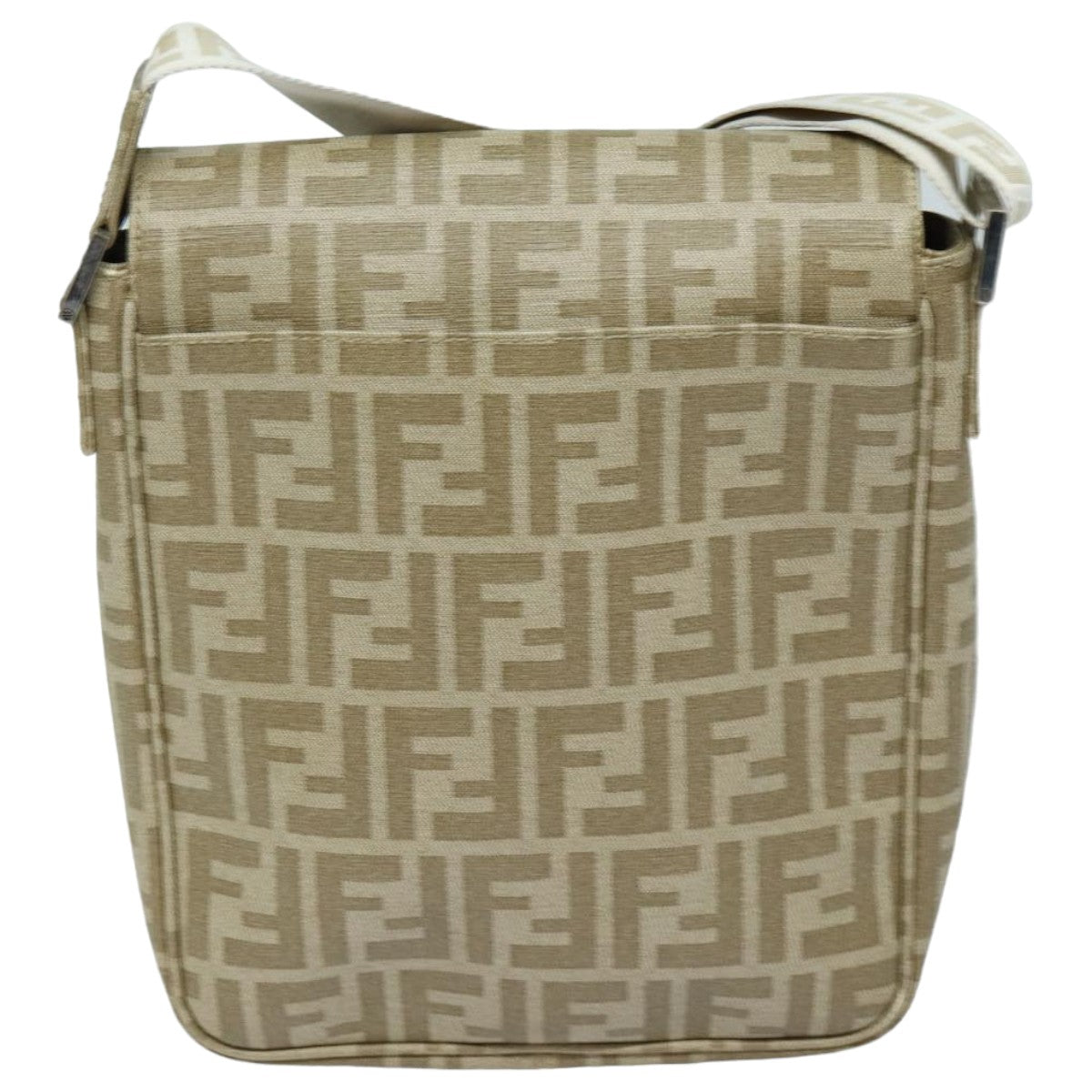 FENDI Zucca Canvas Shoulder Bag Beige Auth yk13683 - 0