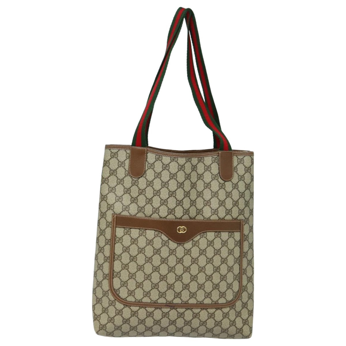 GUCCI GG Supreme Web Sherry Line Tote Bag PVC Beige 002 123 6487 Auth yk13692