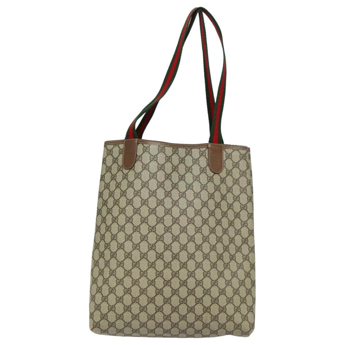 GUCCI GG Supreme Web Sherry Line Tote Bag PVC Beige 002 123 6487 Auth yk13692