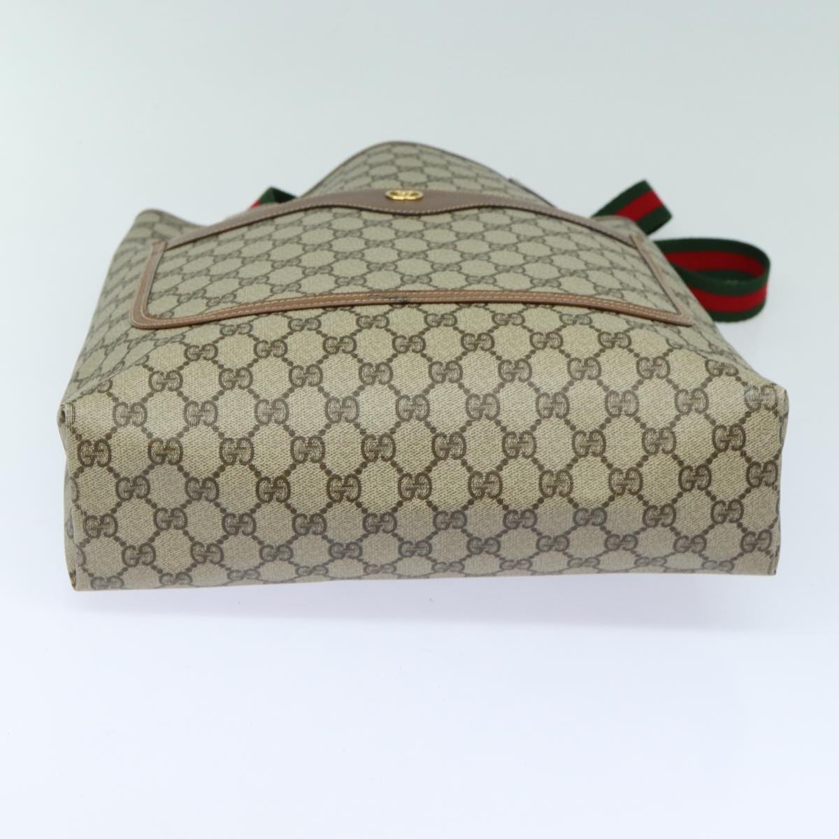 GUCCI GG Supreme Web Sherry Line Tote Bag PVC Beige 002 123 6487 Auth yk13692