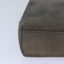 CHANEL Turn Lock Chain Hand Bag Suede Gold Tone CC Auth yk13693-8