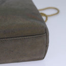 CHANEL Turn Lock Chain Hand Bag Suede Gold Tone CC Auth yk13693-17