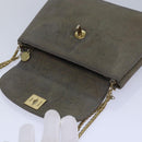 CHANEL Turn Lock Chain Hand Bag Suede Gold Tone CC Auth yk13693-9