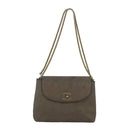 CHANEL Turn Lock Chain Hand Bag Suede Gold Tone CC Auth yk13693-13