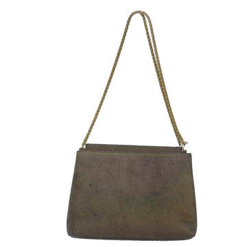 CHANEL Turn Lock Chain Hand Bag Suede Gold Tone CC Auth yk13693 - 0