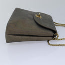 CHANEL Turn Lock Chain Hand Bag Suede Gold Tone CC Auth yk13693-4