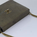 CHANEL Turn Lock Chain Hand Bag Suede Gold Tone CC Auth yk13693-6