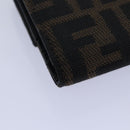 FENDI Zucca Canvas Wallet Black Brown Auth yk13705A-15