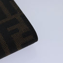 FENDI Zucca Canvas Wallet Black Brown Auth yk13705A-16