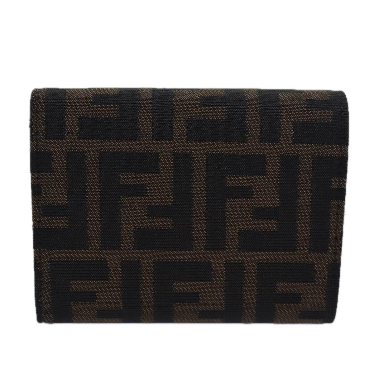 FENDI Zucca Canvas Wallet Black Brown Auth yk13705A - 0