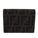 FENDI Zucca Canvas Wallet Black Brown Auth yk13705A-2