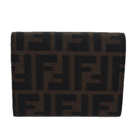 FENDI Zucca Canvas Wallet Black Brown Auth yk13705A - 0