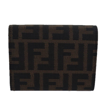 FENDI Zucca Canvas Wallet Black Brown Auth yk13705A - 0