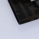 FENDI Zucca Canvas Wallet Black Brown Auth yk13705A-7
