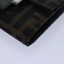 FENDI Zucca Canvas Wallet Black Brown Auth yk13705A-14