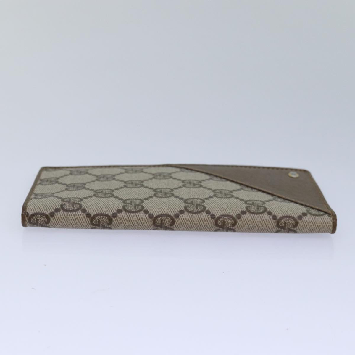 GUCCI GG Supreme Long Wallet PVC Beige Beige 64 03 713 Auth yk13706