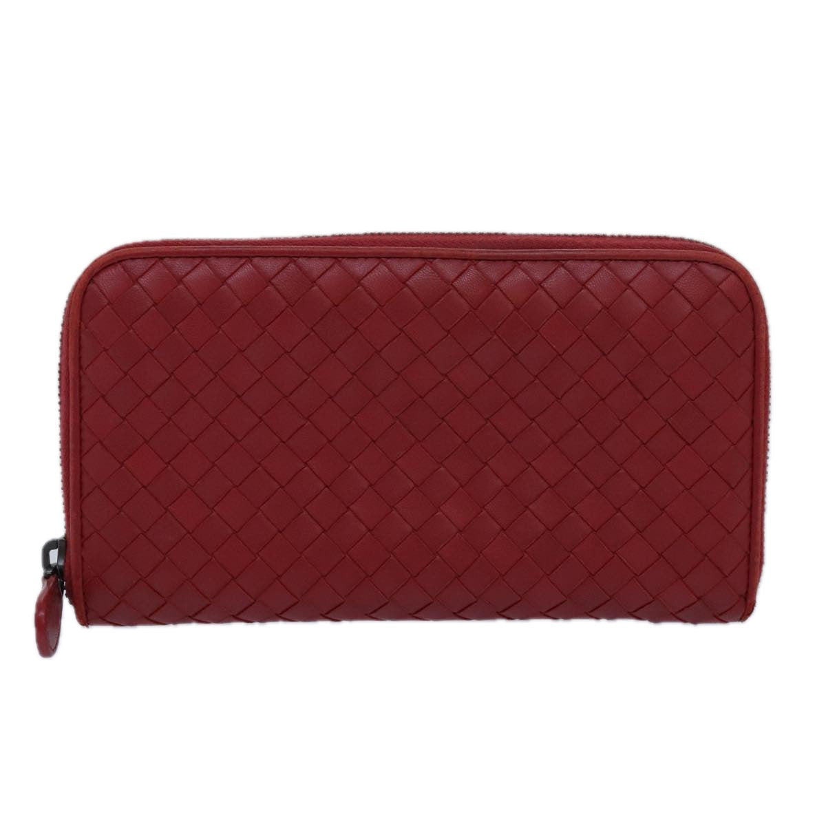 BOTTEGA VENETA INTRECCIATO Long Wallet Leather Red Auth yk13729 - 0