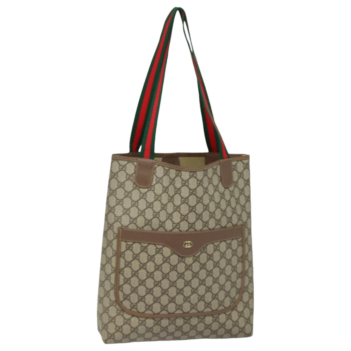 GUCCI GG Supreme Web Sherry Line Tote Bag PVC Beige 002 58 6487 Auth yk13737