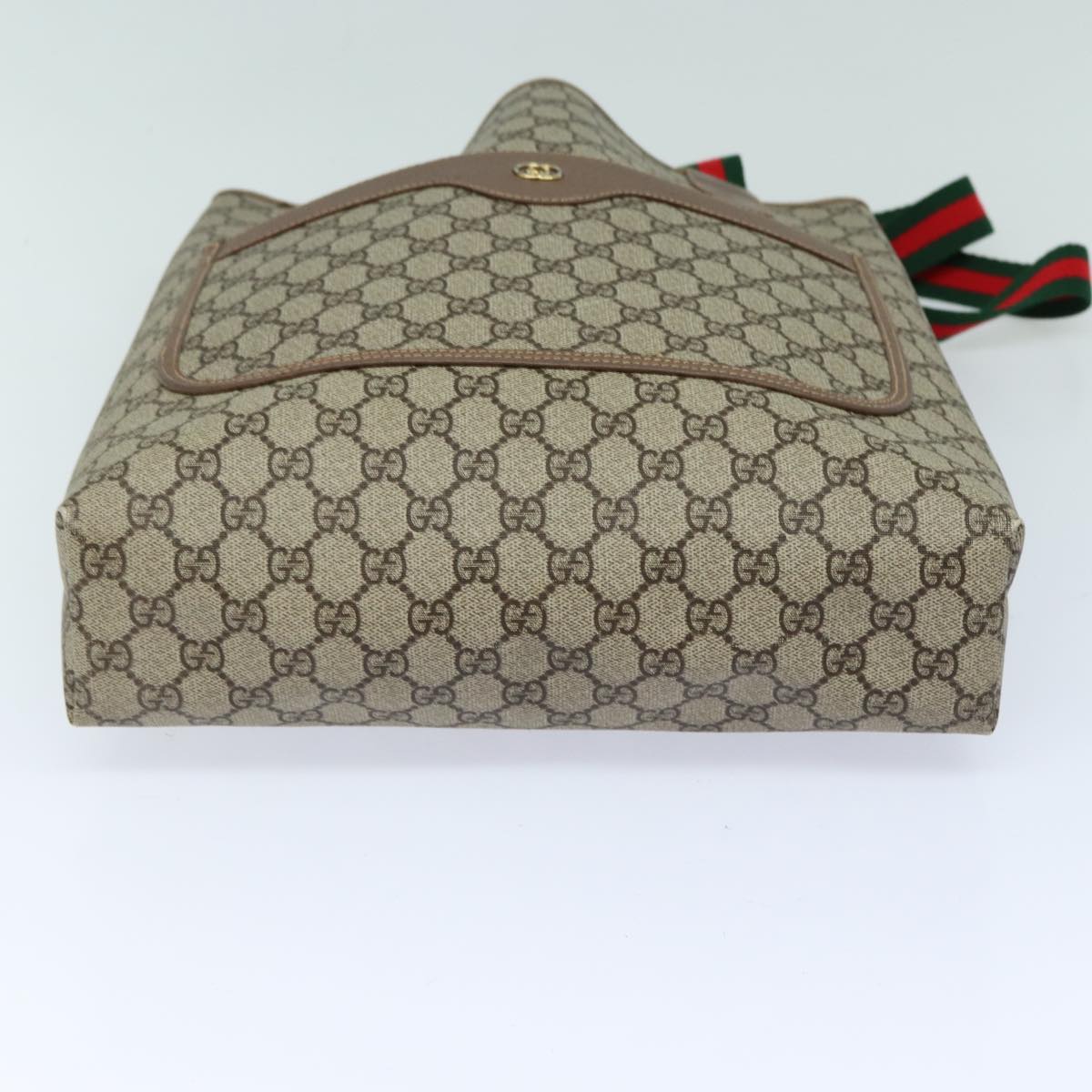 GUCCI GG Supreme Web Sherry Line Tote Bag PVC Beige 002 58 6487 Auth yk13737