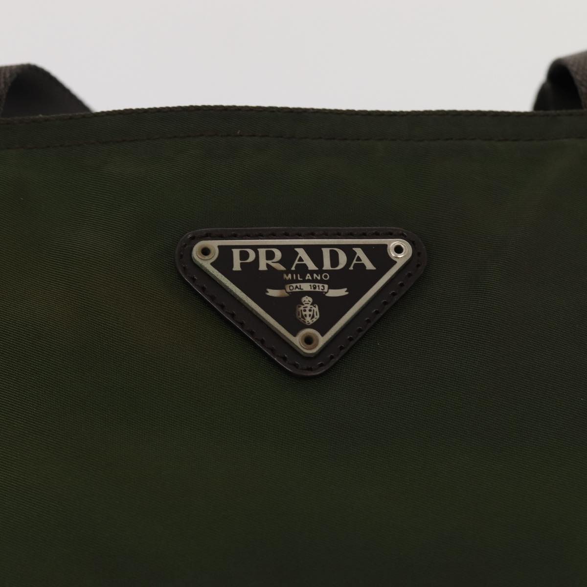 PRADA Tote Bag Nylon Khaki Auth yk13738